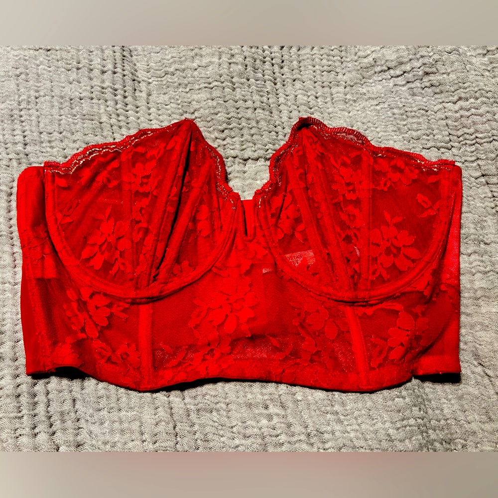 Gorgeous Victoria’s Secret red with gold trim lingerie